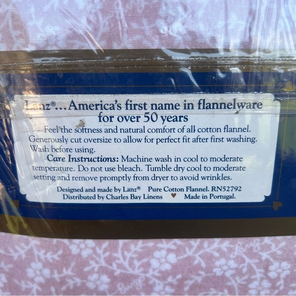 Y2K Lanz of Salzburg California King Flannel Sheet Set Pink Floral NEW Portugal - Picture 7 of 8